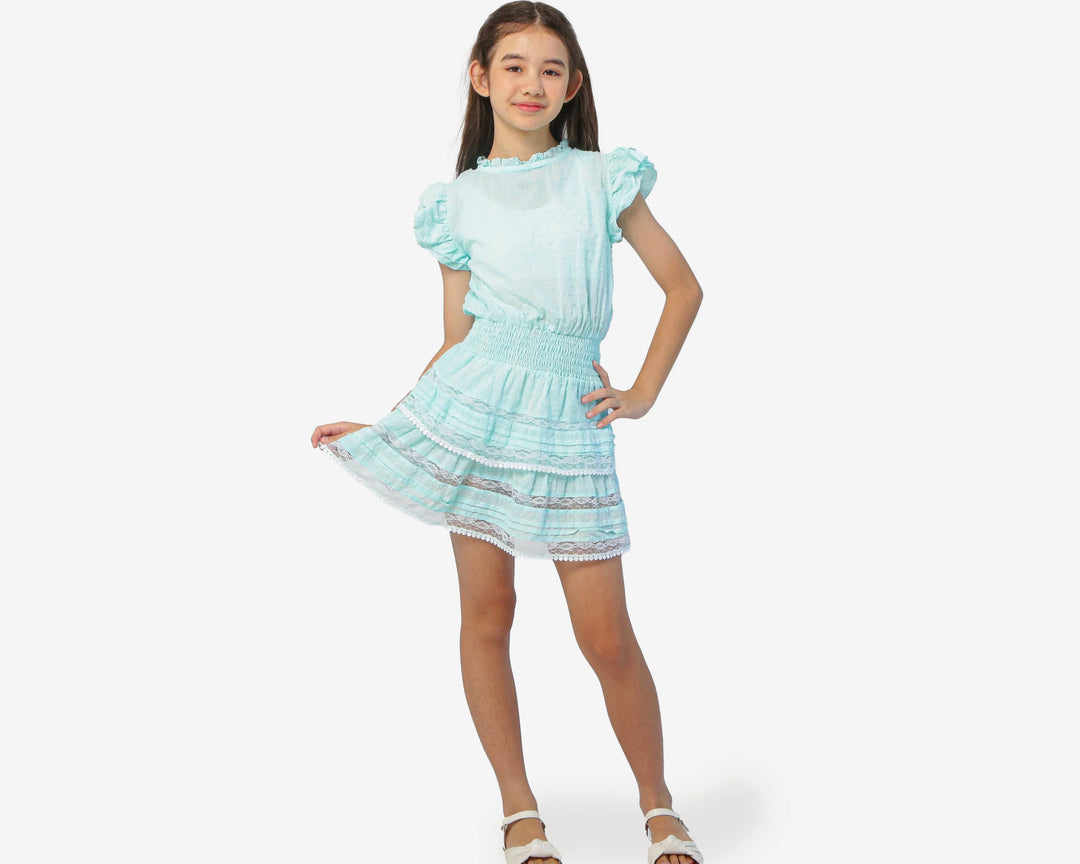 Lennon Dress Mint Swiss Dot