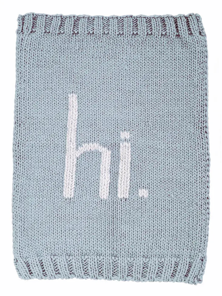 Hi. Handknit Blanket in Surf