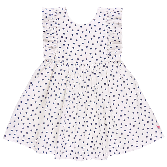 Marceline Dress - Cream Ditsy Stars