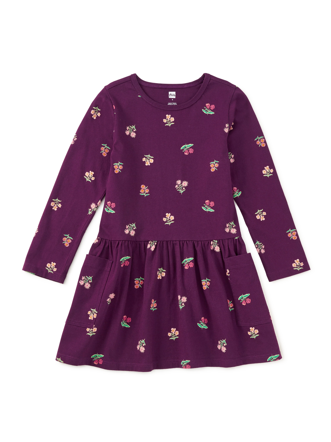 Long Sleeve Pocket Dress Midnight Posy