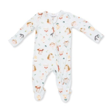 Baby Farm Faces 2 Way Zipper Footie