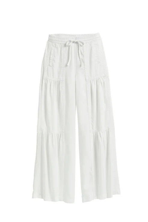 Drawstring Tiered Wide Leg Pull On