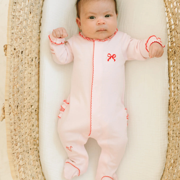 Candy Cane Lane Ruffle Footie