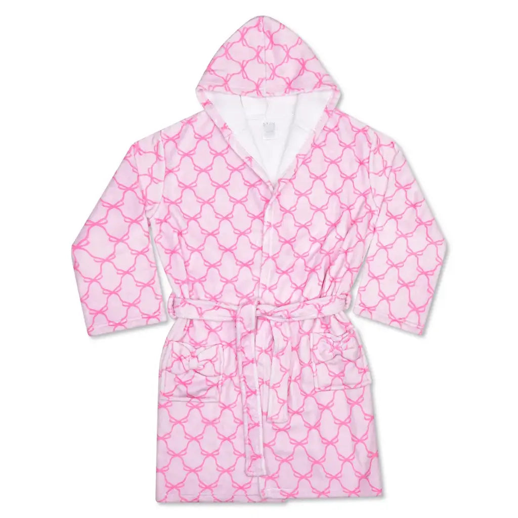 Sweet Trellis Bow Hooded Plush Robe