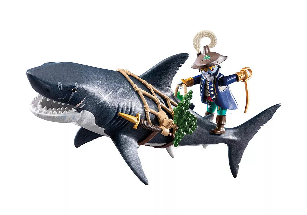 Giant Shark with Pirate