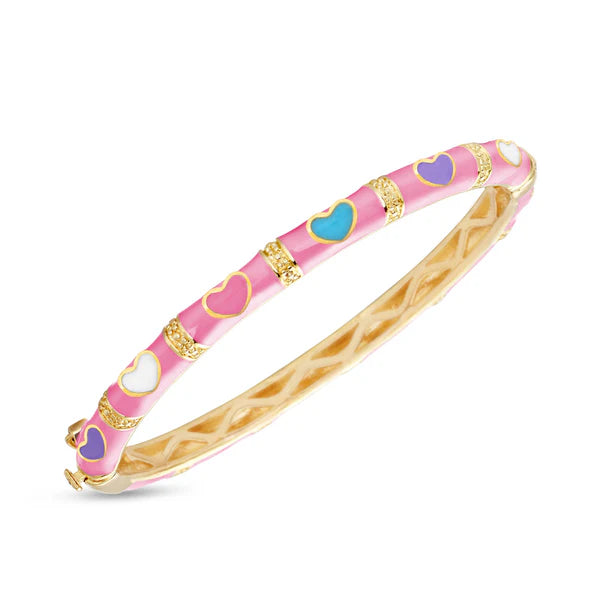Bamboo Heart Bangle Pink