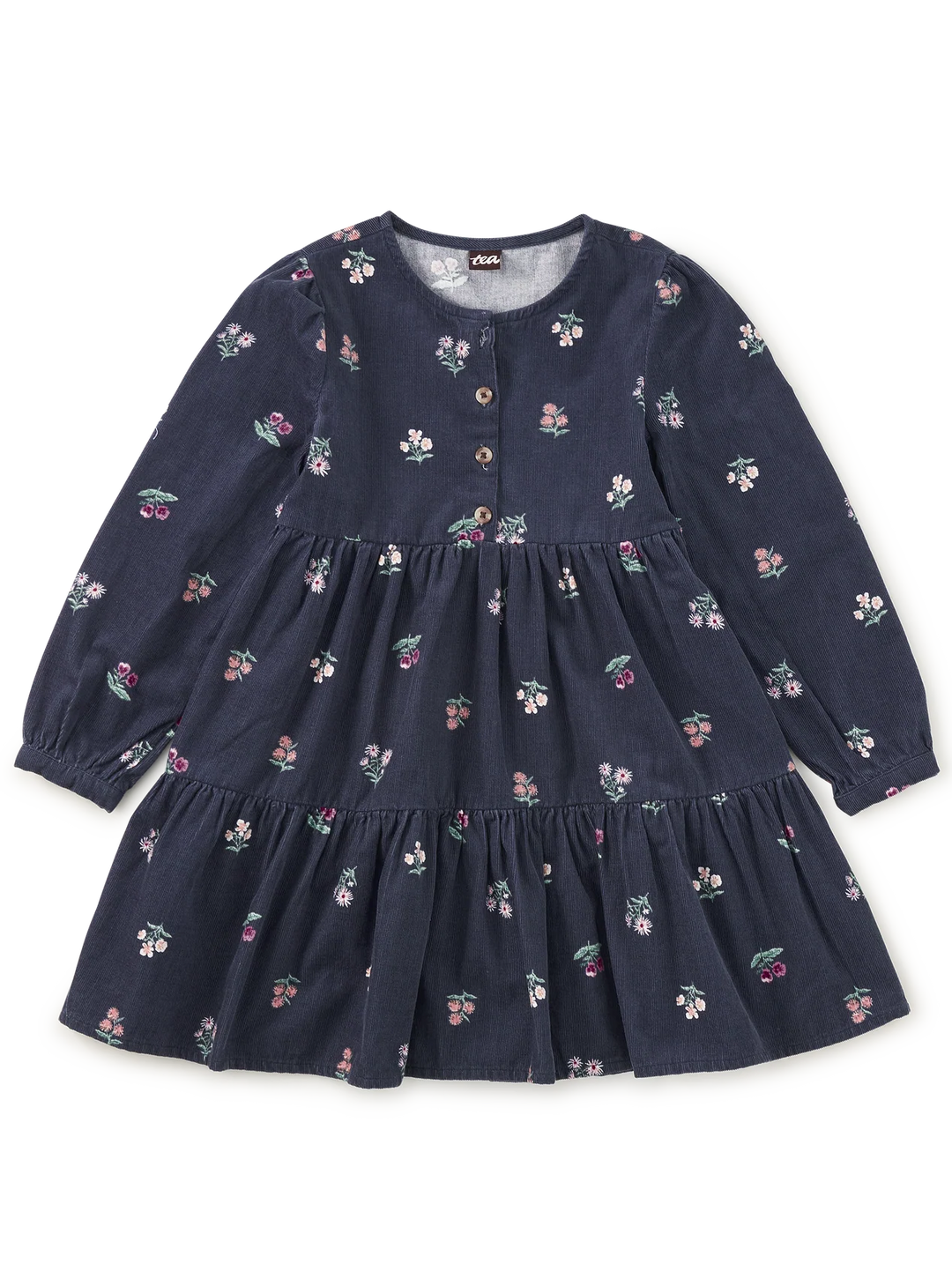 Corduroy Henley Shirtdress - Midnight Posy