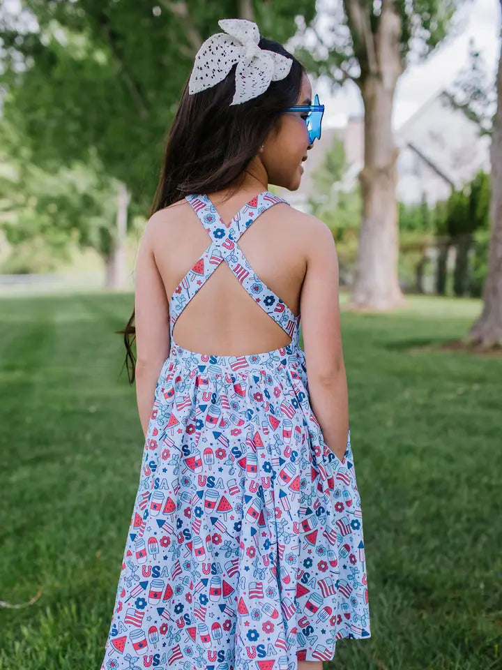 Sofia Dress in Blue Celebration