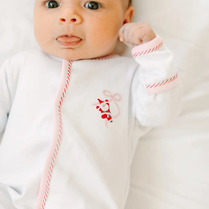Jolly Ribbons Hand-Embroidered Ruffle Footie
