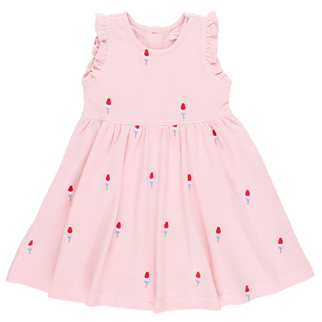 Kelsey Dress - Pink Rocket Pop Embroidery