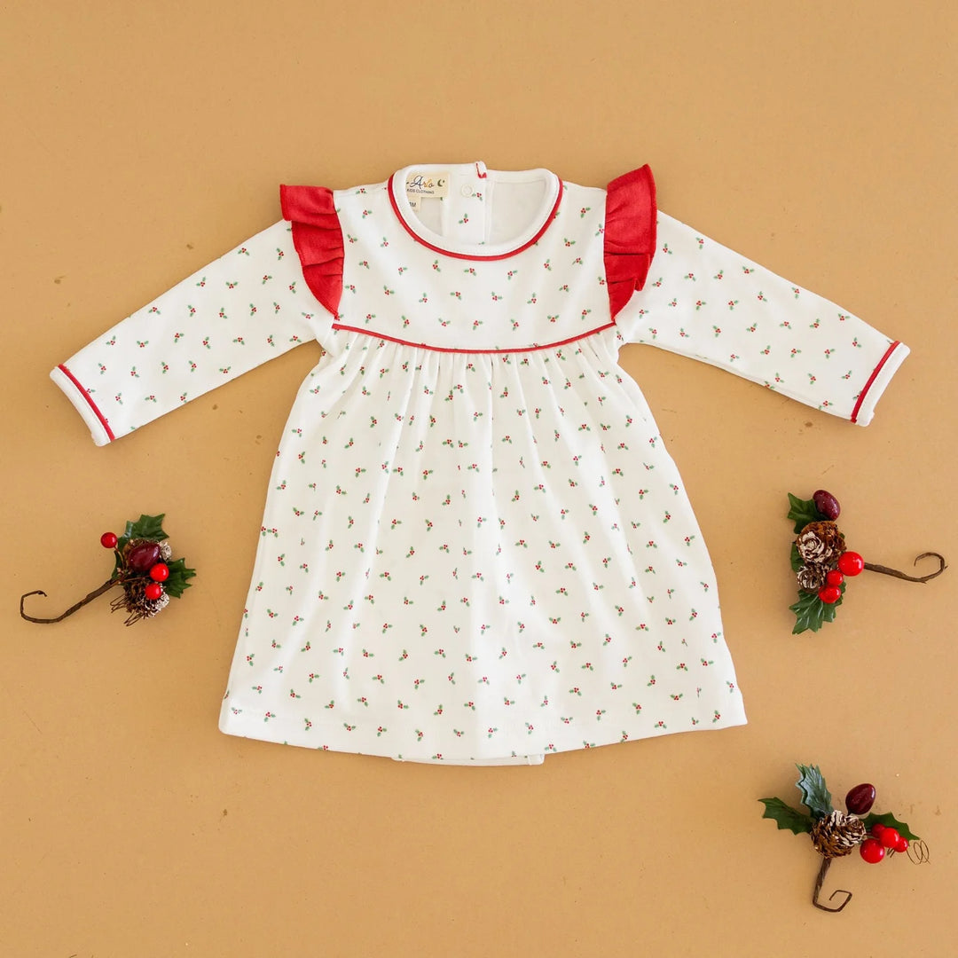 Winter Berries Flutter Dress