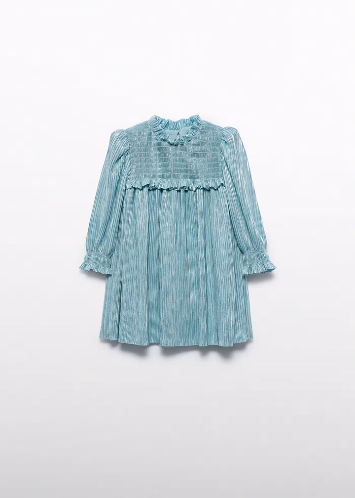 Metallic Pleated Dress