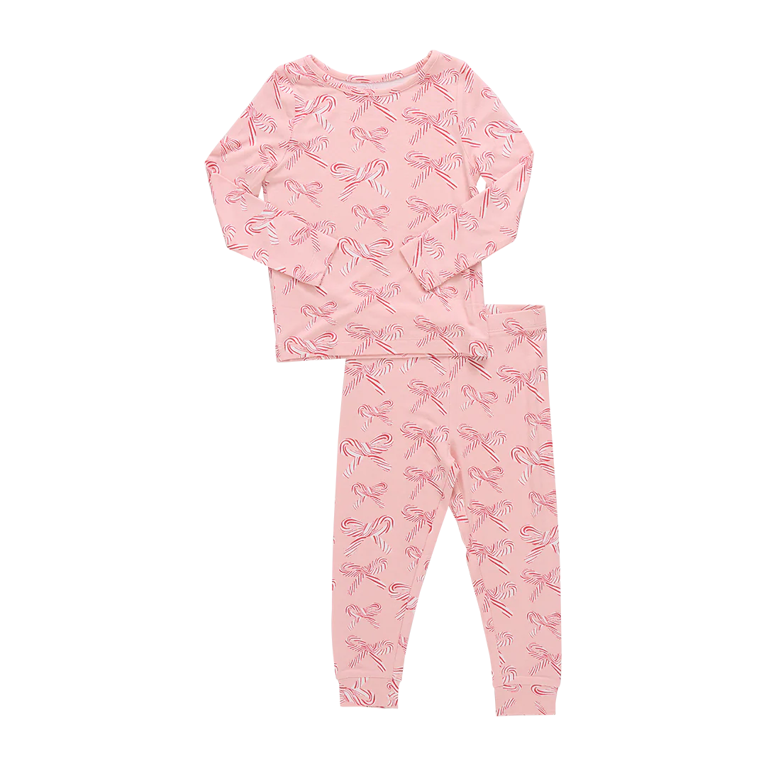 Bamboo Pajama Set Candy Cane Bows