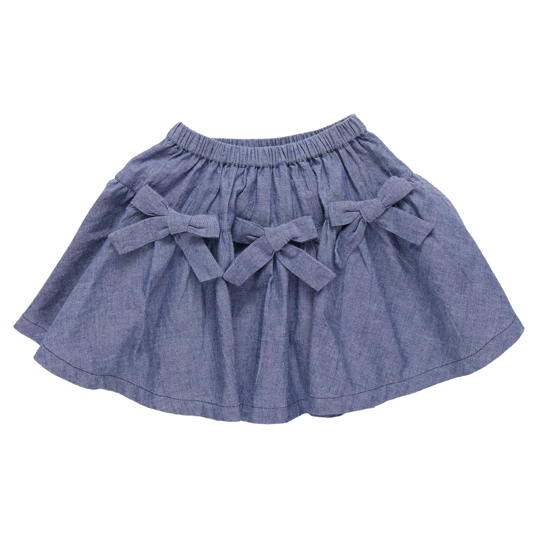 Maribelle Bow Skirt Chambray