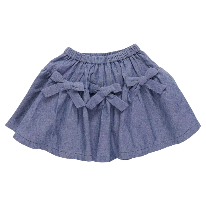 Maribelle Bow Skirt Chambray