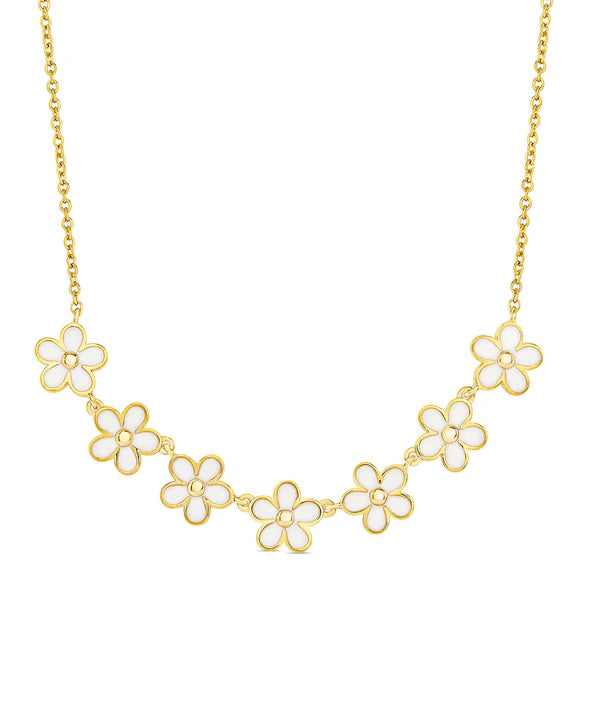 Flower Frontal White Necklace