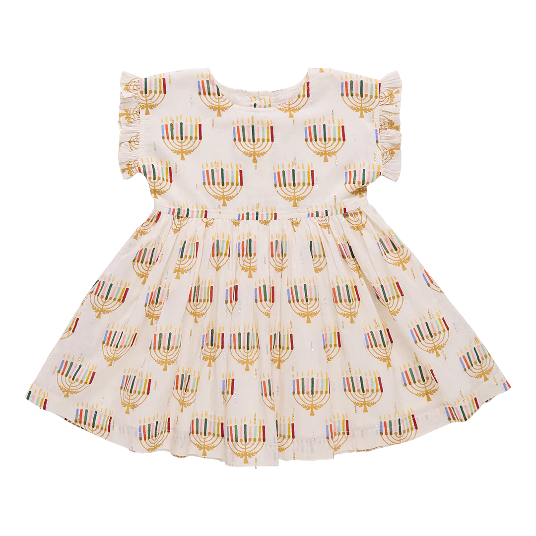Adaline Dress Colorful Menorahs