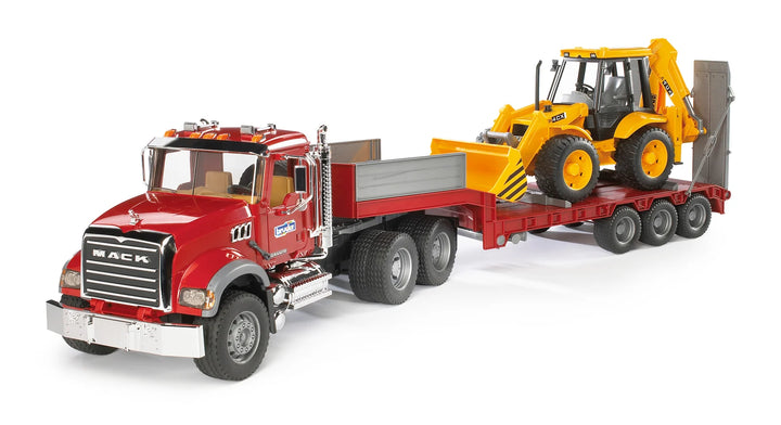 Mack Granite Truck with Low Loader and JCB 4CX Backhoe Loader