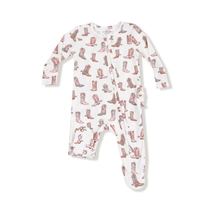 Future Cowgirl Zipper Ruffle Footie