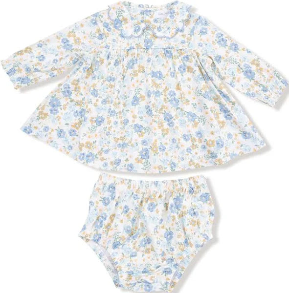 Sweet Rose Calico Dress & Diaper Cover