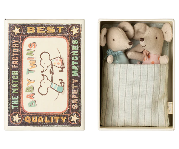 Maileg Twins, Baby Mice in Matchbox