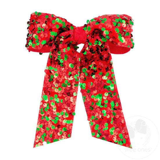 Holiday Sequin Bow with Tails