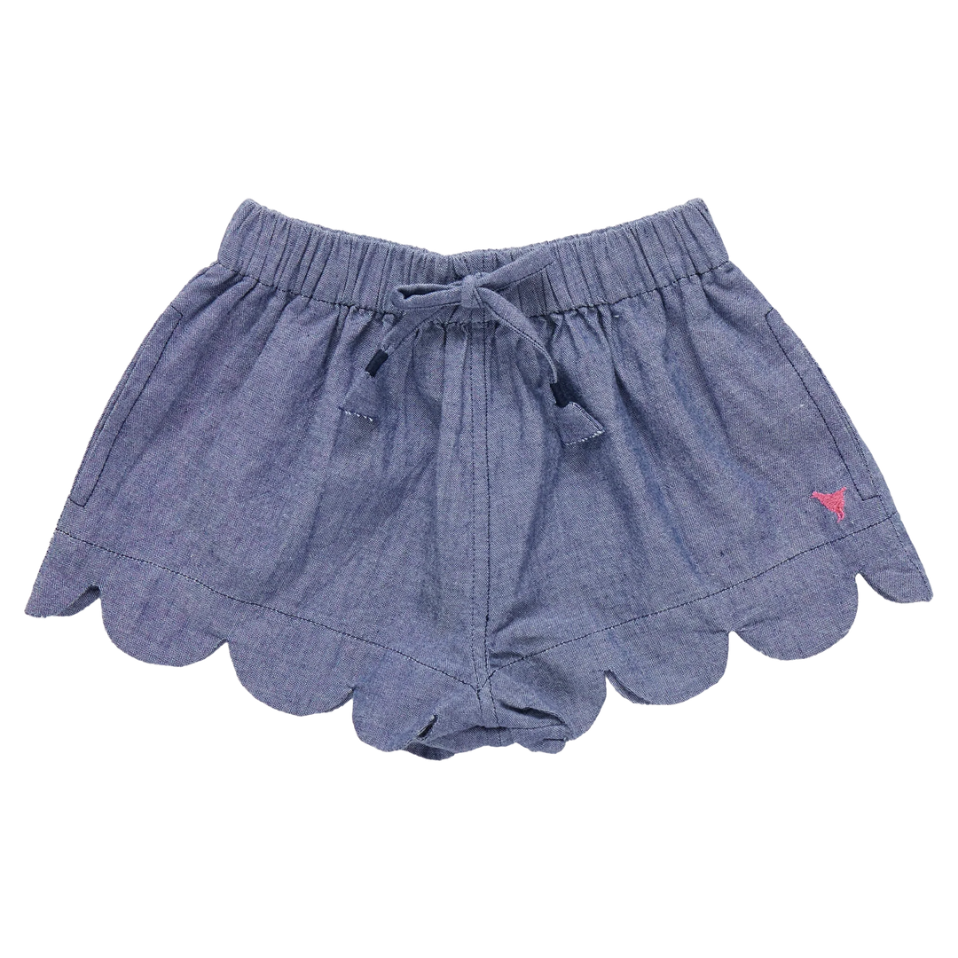 Scallop Short Chambray