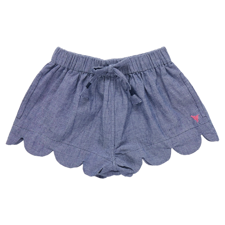 Scallop Short Chambray