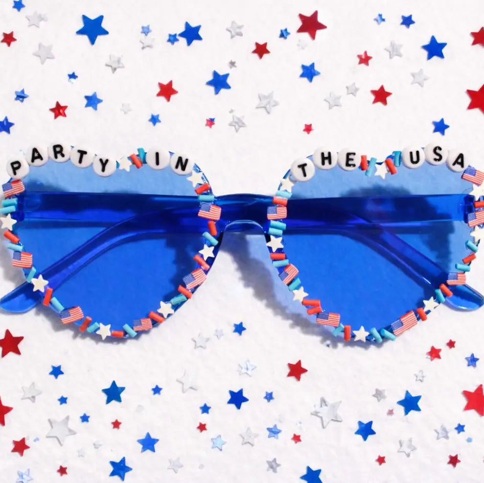 Heart Sunglasses - Red, White & Cute
