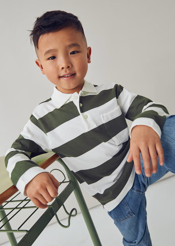 Rugby Longsleeve Striped Polo
