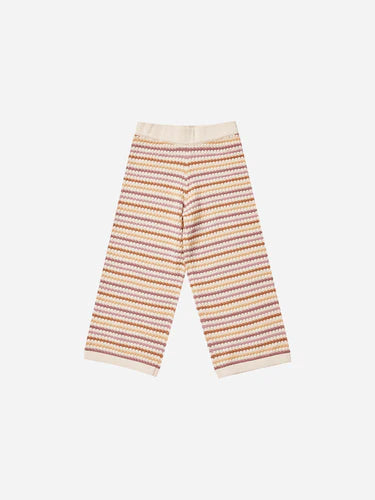 Honeycomb Stripe Knit Wide Leg Pant