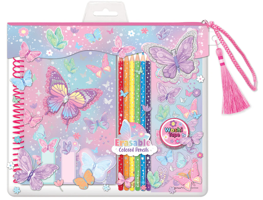 Tie Die Butterfly Journal with Pouch