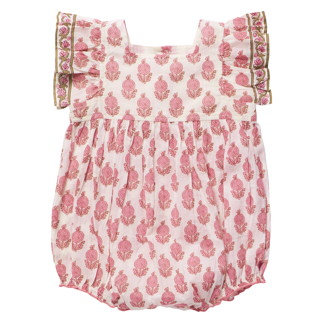 Baby Girls Elsie Bubble Pink Dahlia Floral