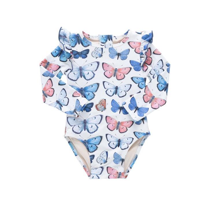 Baby Girl Rachel Suit Vintage Blue Butterflies