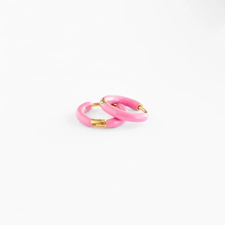Enamel Hoop Earrings