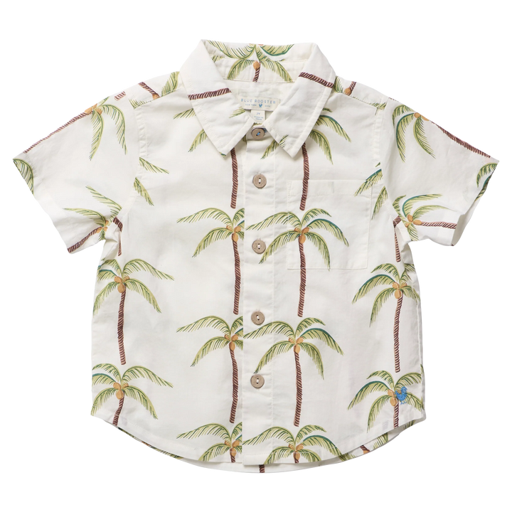 Baby Boys Jack Shirt Cream Palm Trees