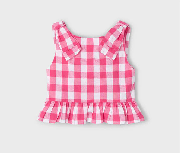 Peplum Checked Top