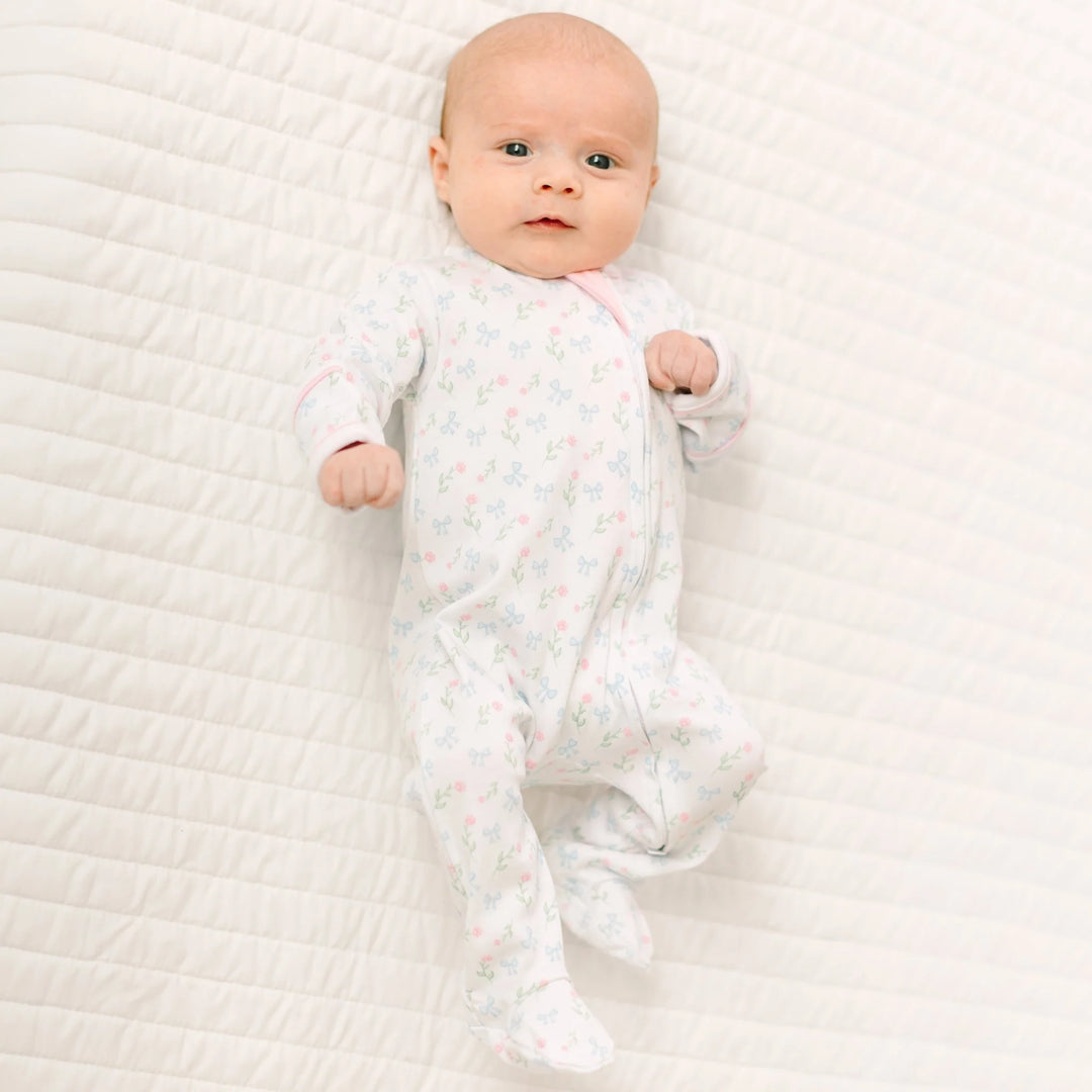 Evelyn's Classics Print Zip Footie