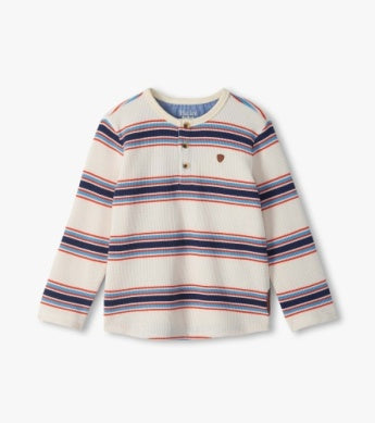 Varsity Stripe Waffle Henley