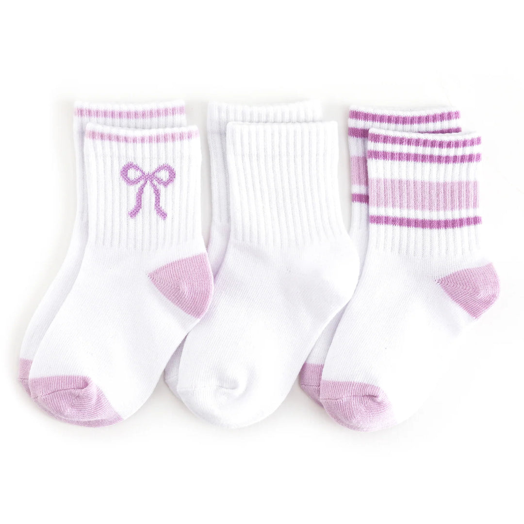 Crew Socks 3-Pack - White/Purple