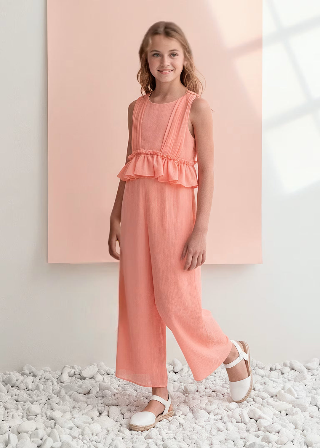 Bambula Chiffon Jumpsuit Coral