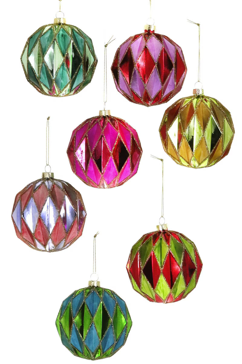 Midcentury Diamond Bauble Ornaments