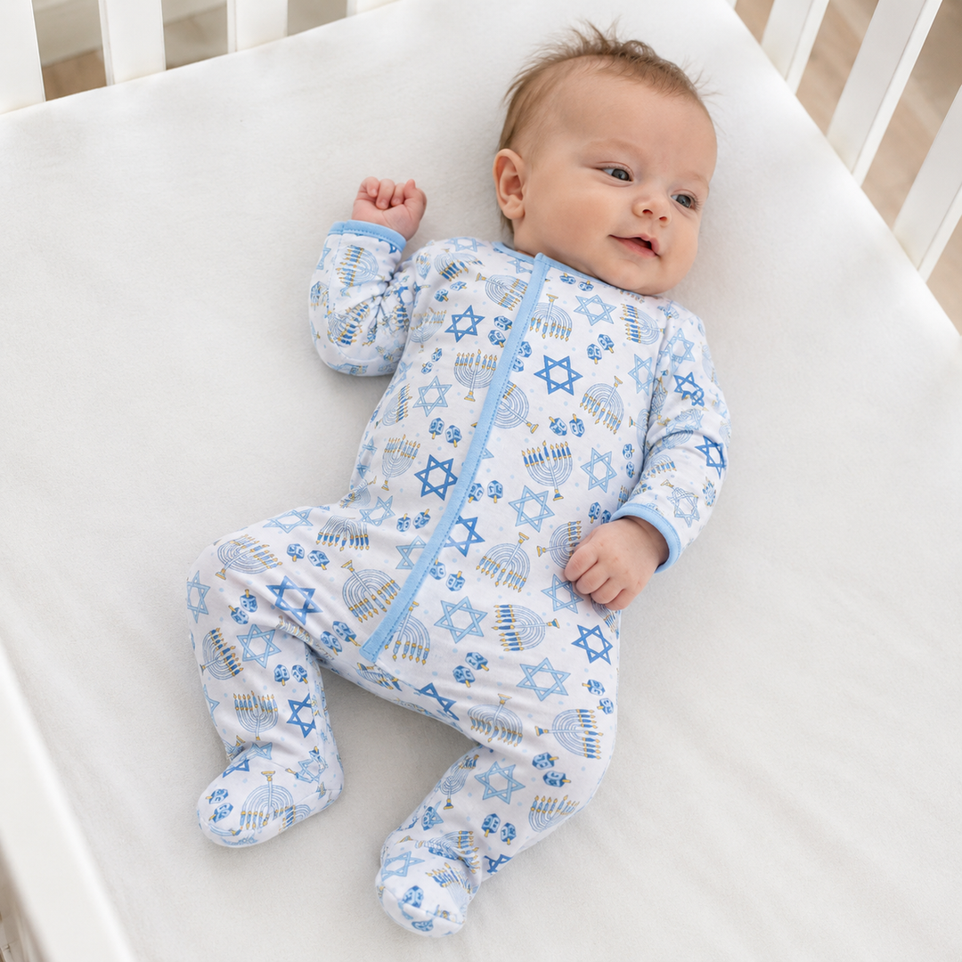 Dreidel Dreams Light Blue Footie