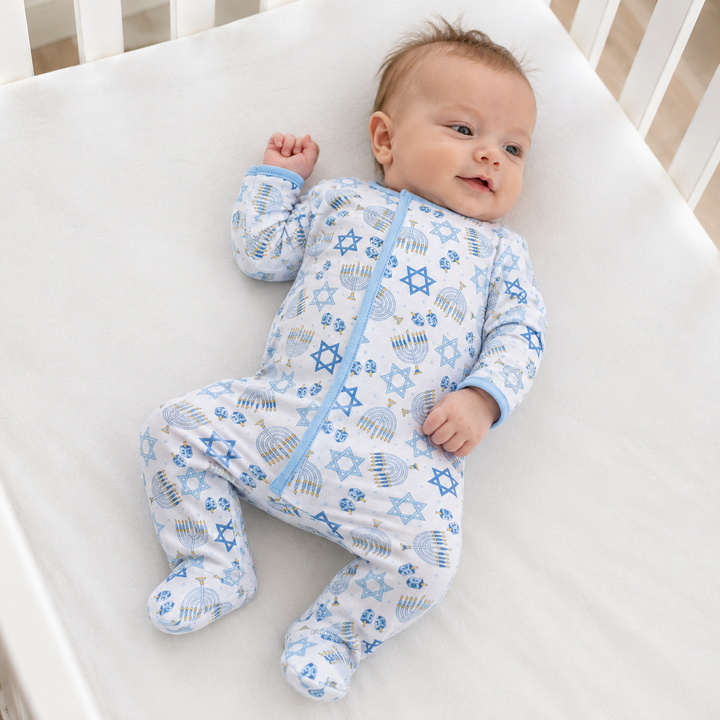 Dreidel Dreams Light Blue Footie