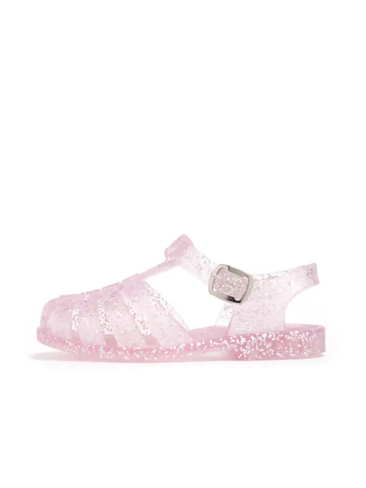 Tulsa Jelly Sandal in Pink Glitter