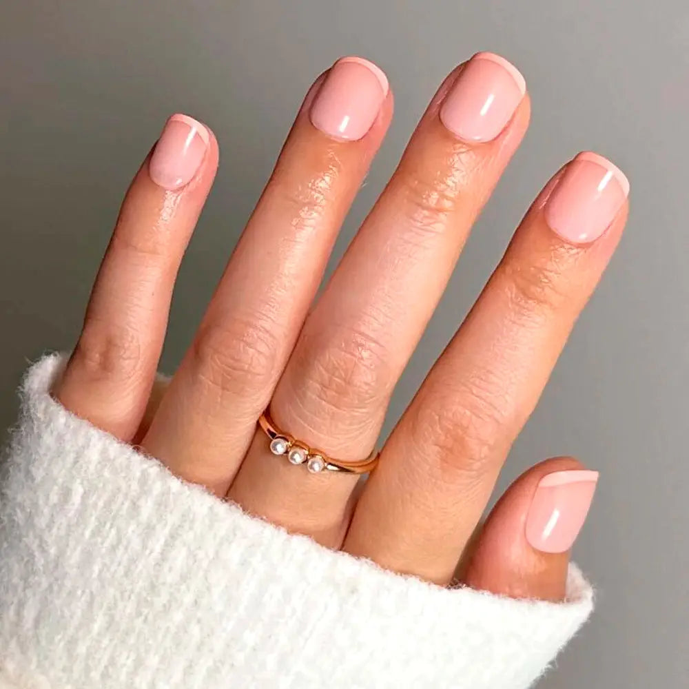 French Peach Press On Nails