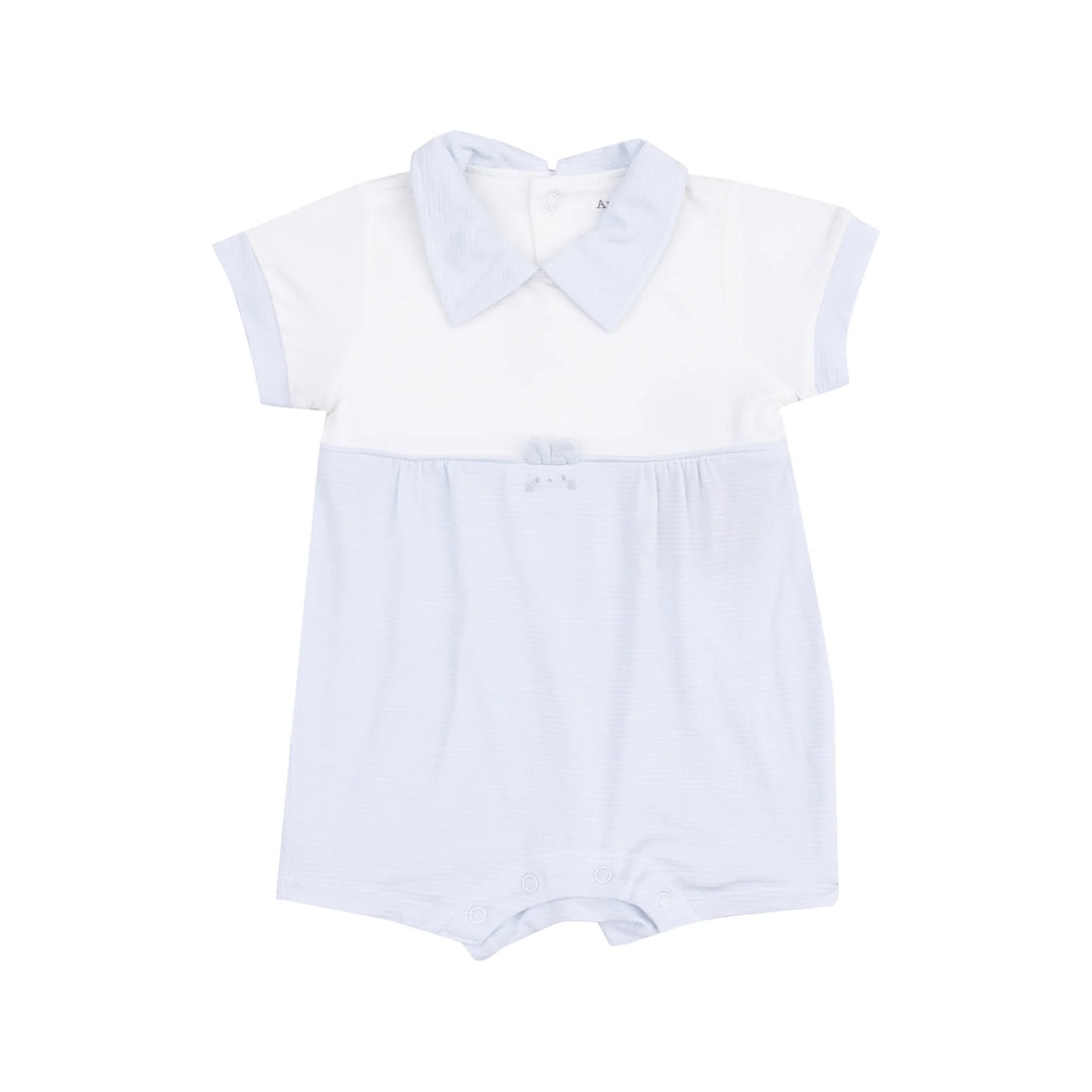 Tiny Bunny Romper Stripe Classic Blue