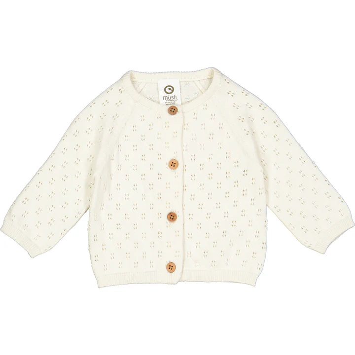 Knit Pointelle Baby Cardigan