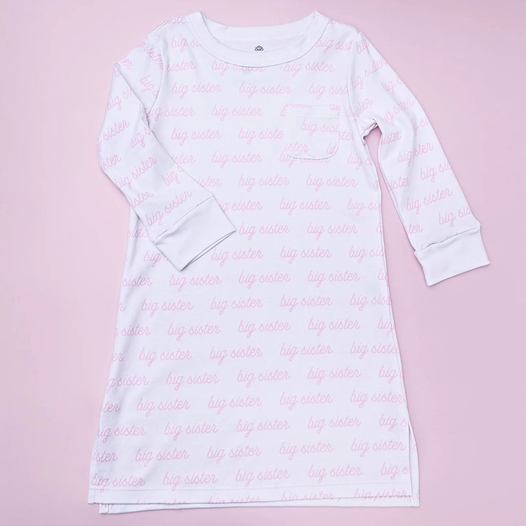 Big Sister Print Long Sleeve Nightdress