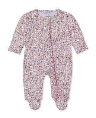 Blossoming Bows Footie With Zip